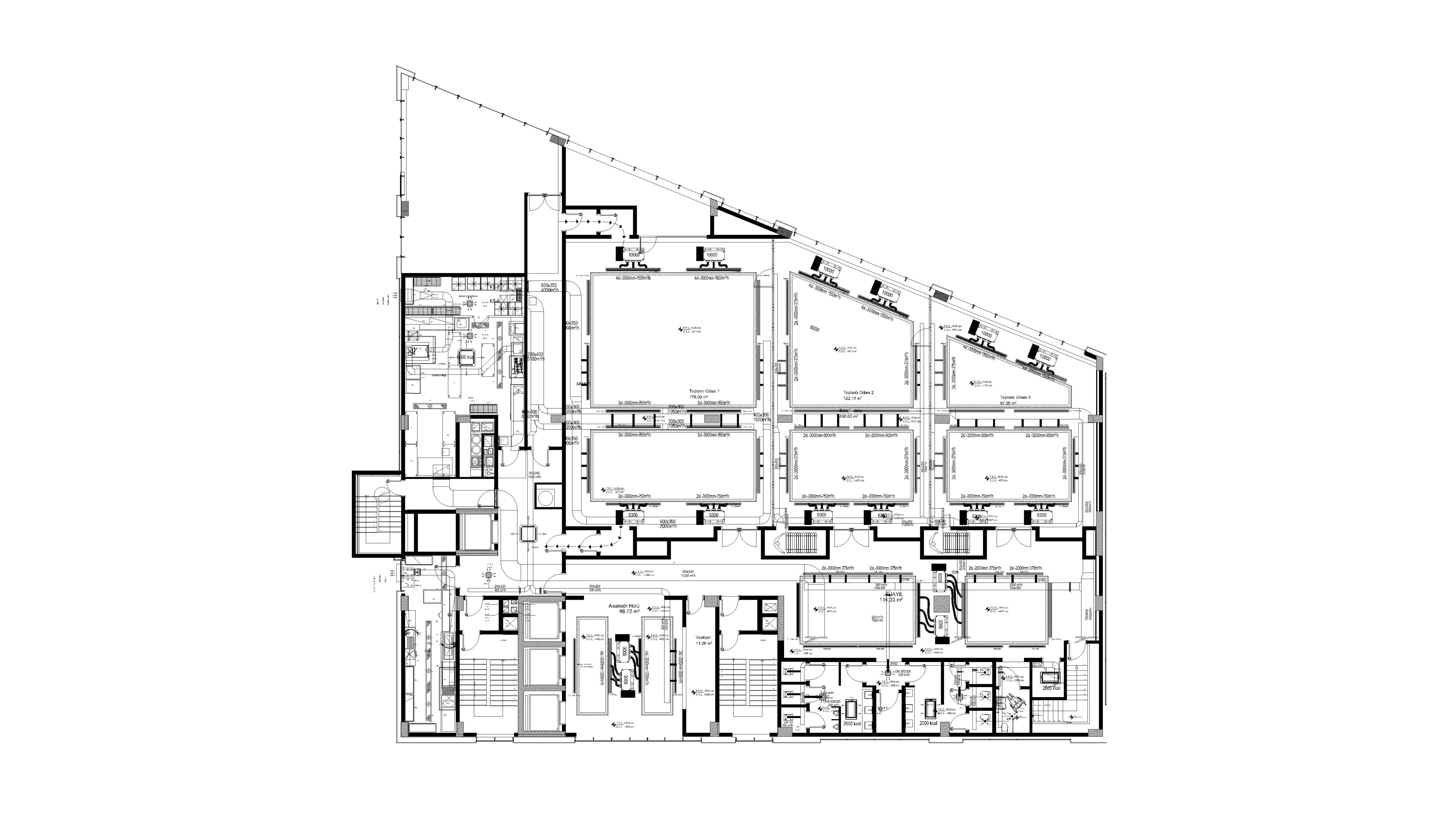 My mechanical project work for the ballroom and its foyer
