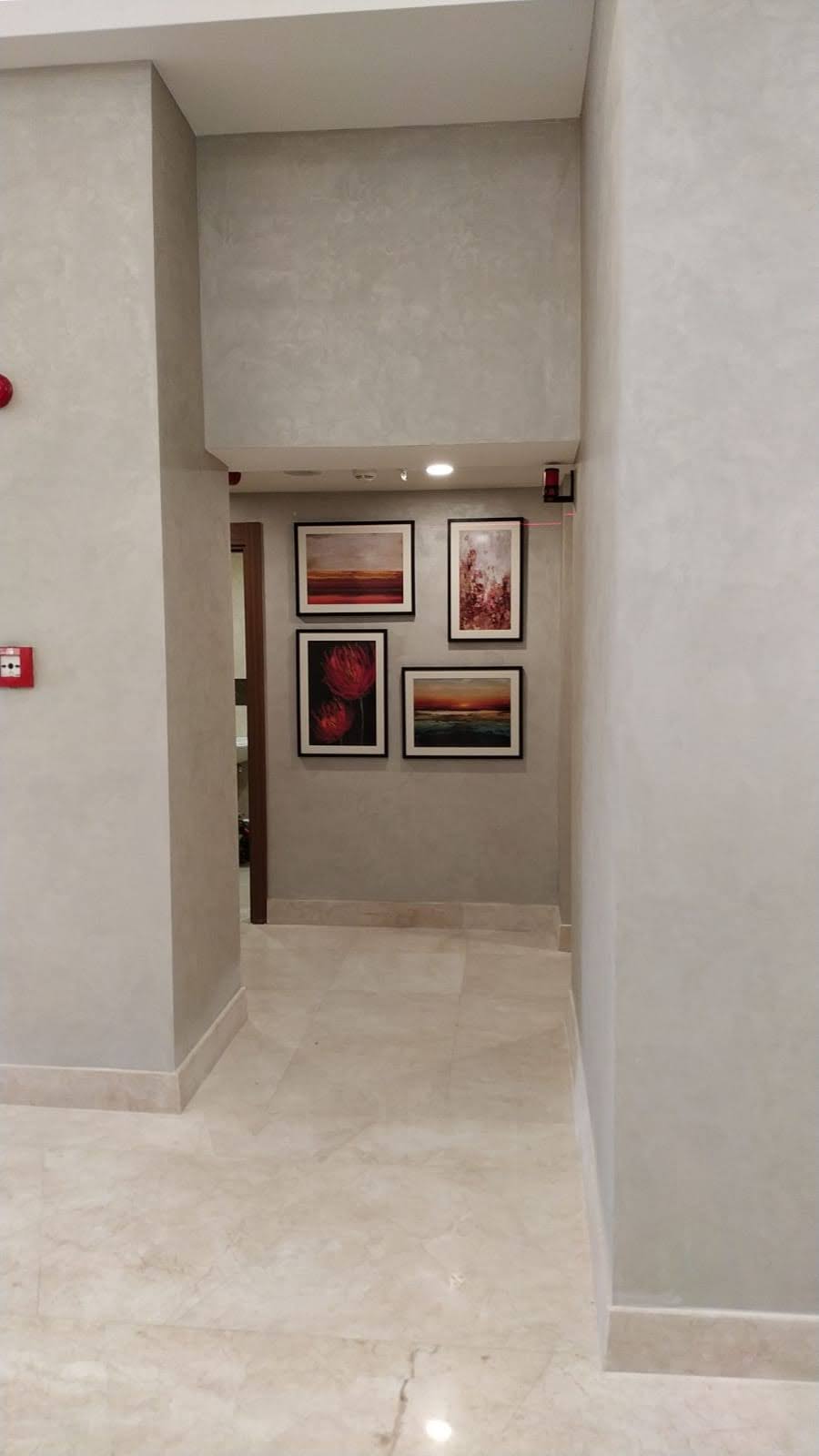The paintings hung
