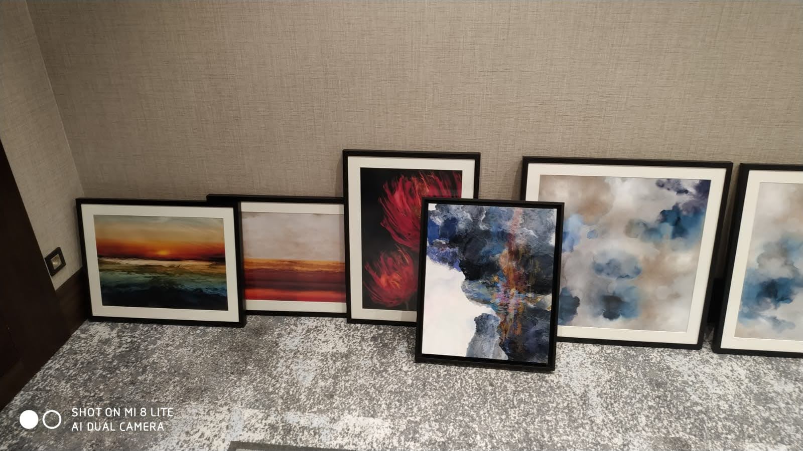 Paintings waiting to be hung