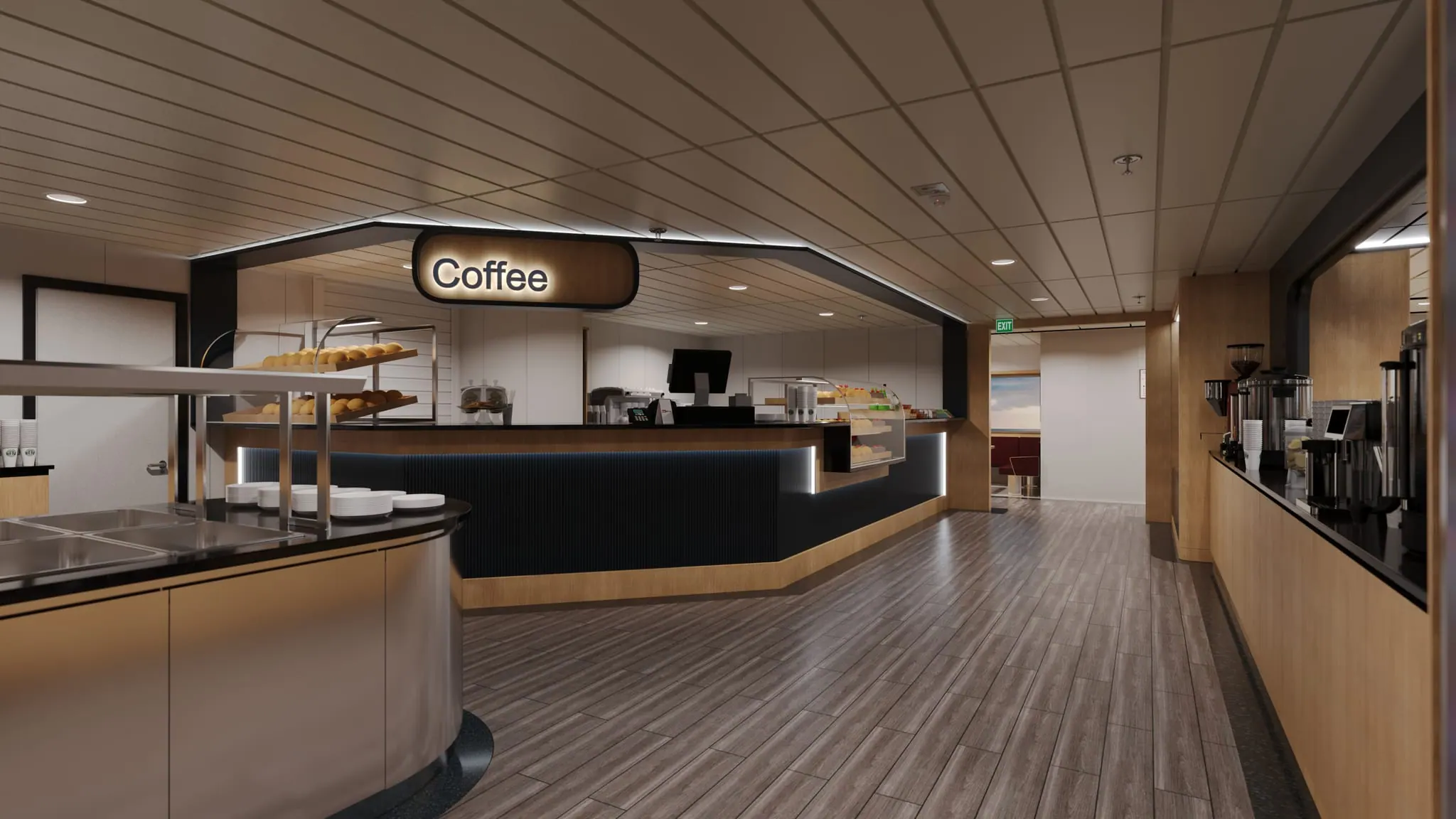 Kiosk and retail unit aboard the ferry